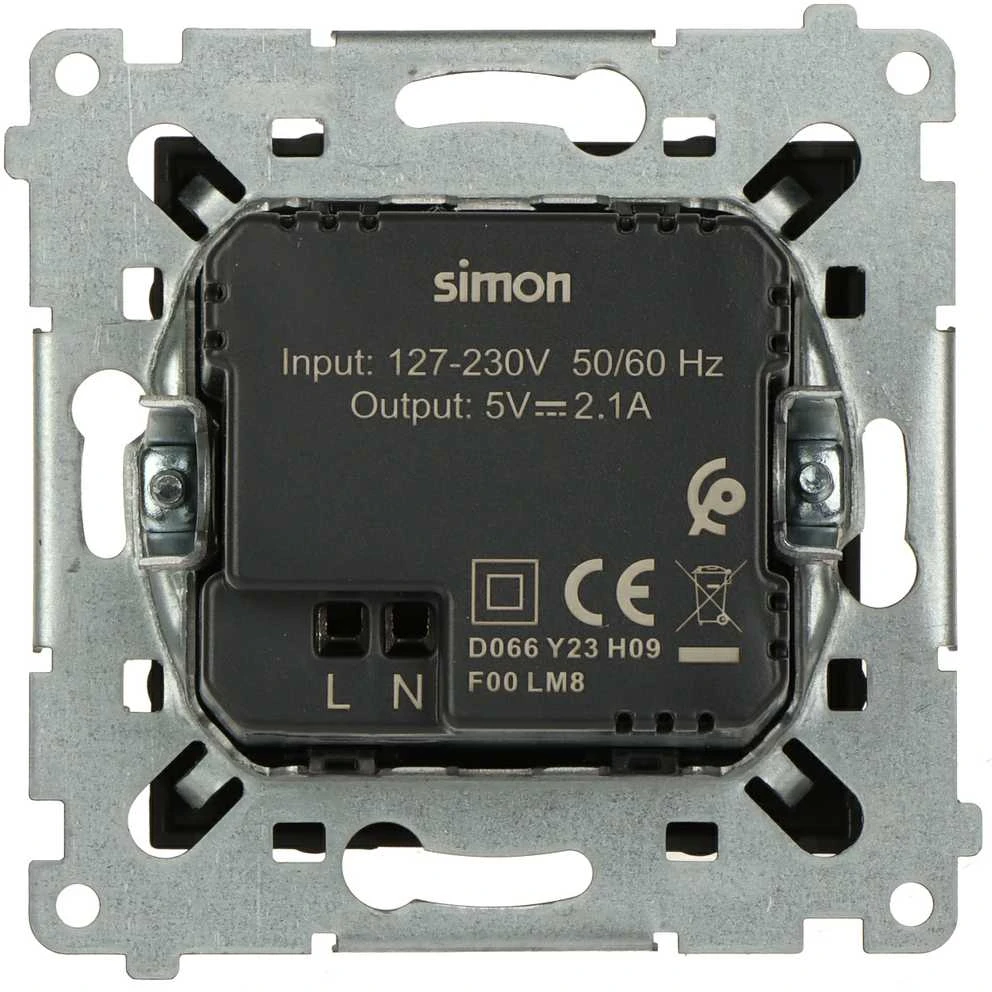 Kontak Simon MAITINIMO LIZDAS DC2USB.01/49-SIMON54 Premium 2 X 5 V DC / 2.1 A