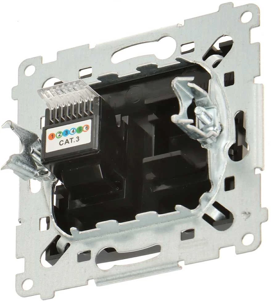 Kontak Simon Kontakt-Simon Simon 54 Vienvietis RJ12 telefono lizdas (modulis) juodas matinis DT1.01/49