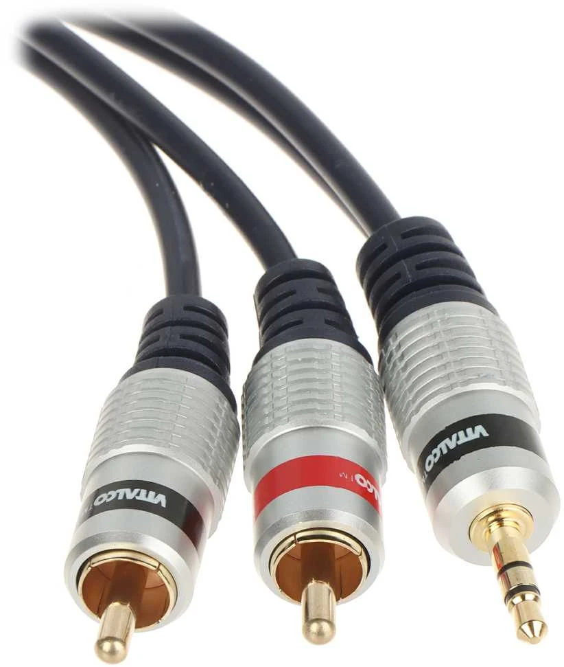 Vitalco 2xRCA į 3.5mm jungčių kabelio galai