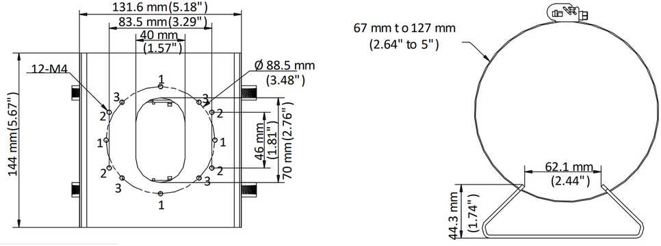 LAIKIKLIS TVIRTINIMUI PRIE STIEBO DS-1275ZJ-S-SUS Hikvision