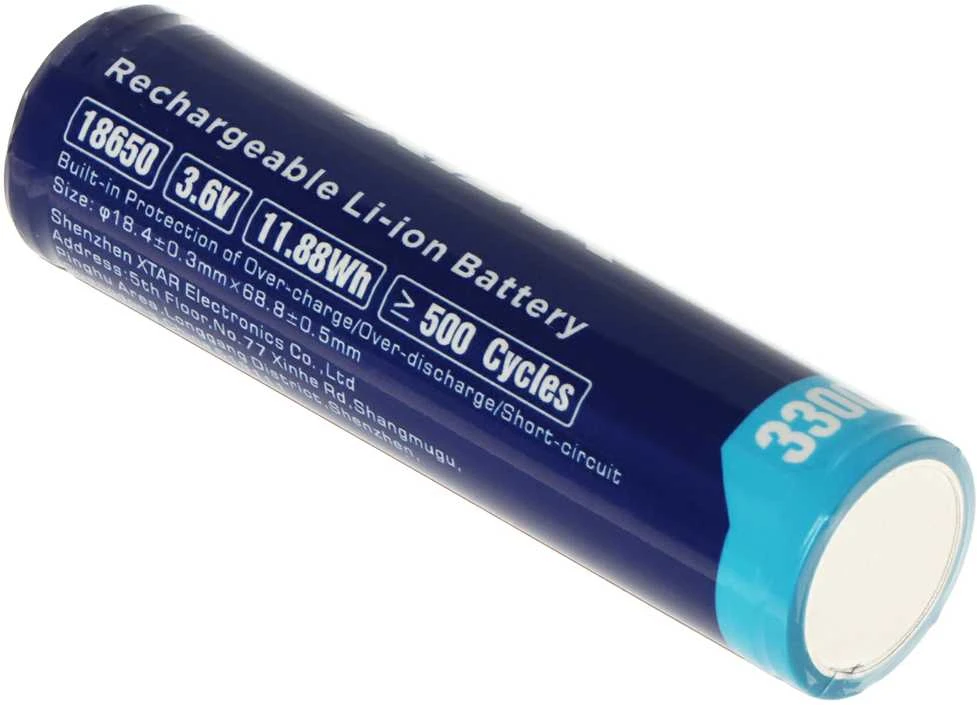 Xtar 3300mAh 3,6V 18650 akumuliatorius su PCB