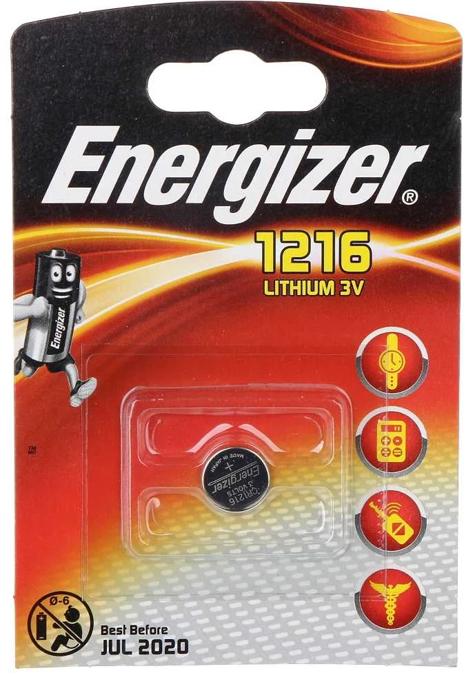 „Energizer“ ličio jonų miniatiūrinės CR1216 baterijos, 1 vnt. pakuotė