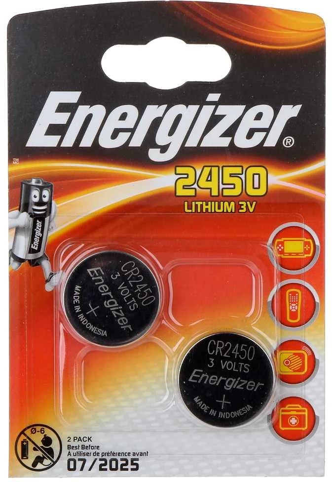 Energizer CR2450 3V baterijų pakuotė