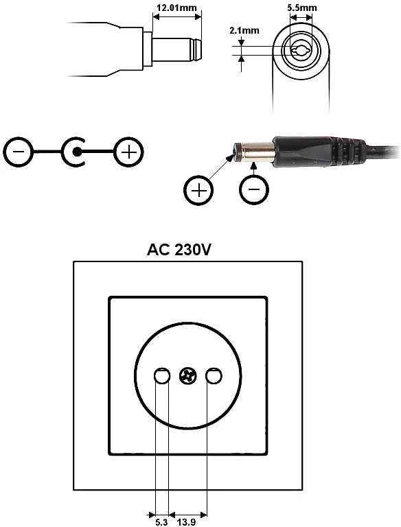 TST Maitinimo šaltinis DC 12V 4000mA (4A) 48W