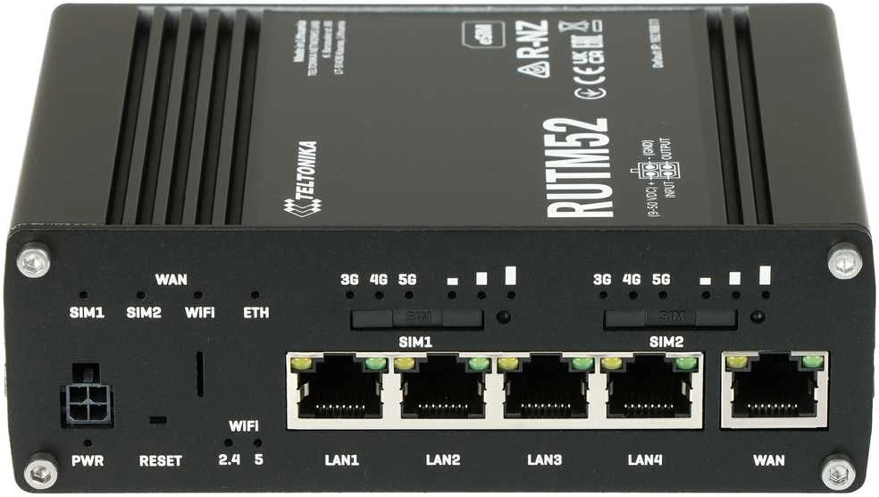 Teltonika Dual 5G Maršrutizatorius | RUTM52 | 802.11ac | 10/100/1000 Mbit/s | Ethernet LAN (RJ-45) jungtys 5 | Mesh Support No | MU-MiMO Yes | 3G/4G