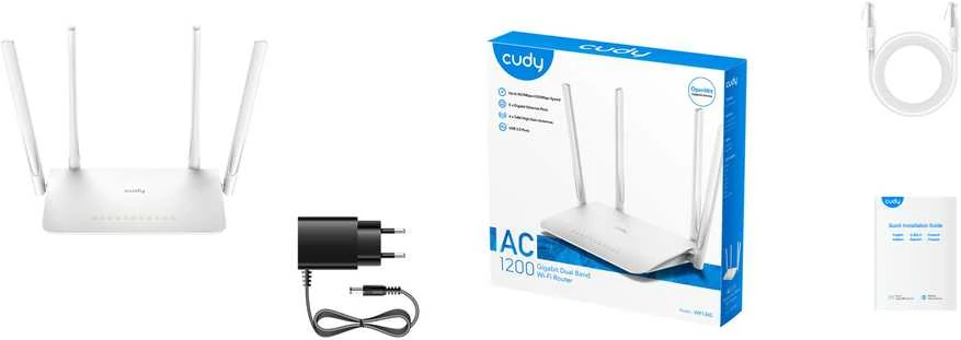 Belaidis Maršrutizatorius - Cudy WR1300 Dviejų Juostų Gigabit Ethernet Baltas