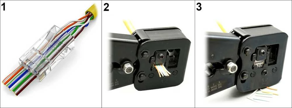 TST Kištukas RJ-45 UTP kabeliui CATe, RJ45T*P100 tipas EZ (PassThrough), 100vnt.