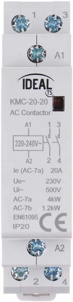 Ideal Kanlux Modulinis kontaktorius 20A 2NO 0R 230V AC KMC-20-20 23240