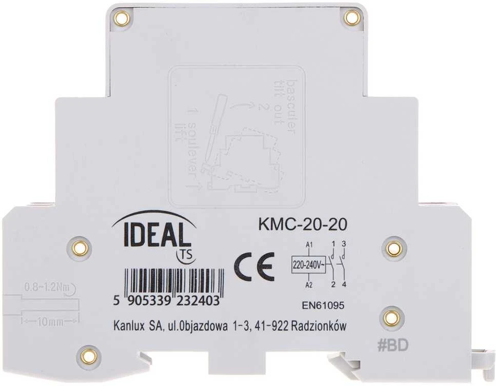 Ideal Kanlux Modulinis kontaktorius 20A 2NO 0R 230V AC KMC-20-20 23240