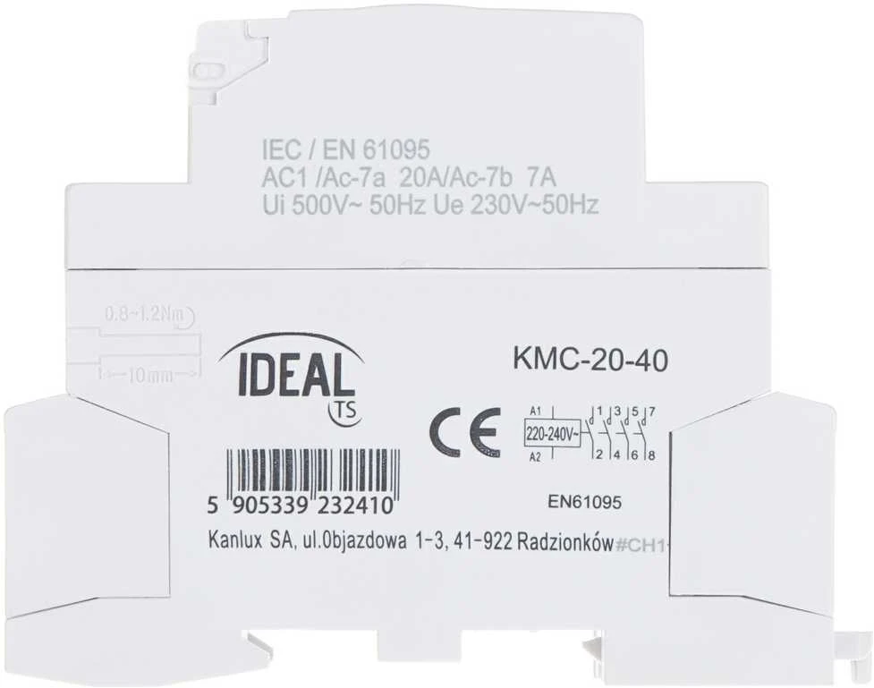 KMC-20-40 MODULINIS KONTAKTERIUS 20 A 400 V AC IDEAL