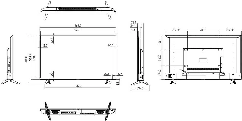 MONITORIUS VGA, HDMI, AUDIO LM43-F200 42.5 " - 1080p DAHUA