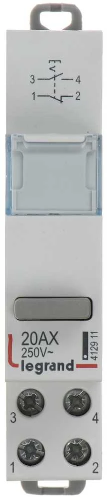 MYGTUKINIS JUNGIKLIS PAVIENIS BISTABILUS LE-412911 1X NO + 1X NC 20 A LEGRAND