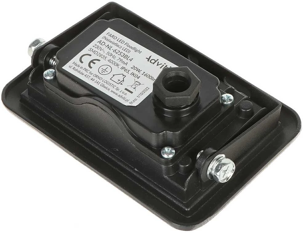 Orno FARO LED prožektorius 20W, 1600lm, IP65, 4000K, aliuminis + stiklas