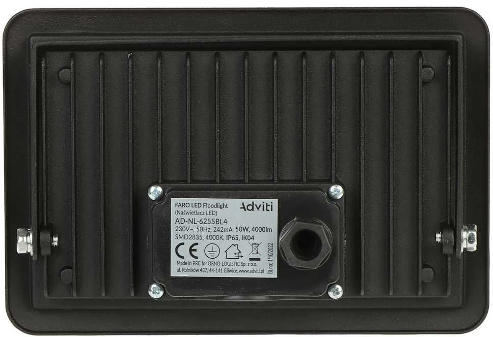 Orno FARO LED prožektorius 50W, 4000lm, IP65, 4000K, aliuminis + stiklas