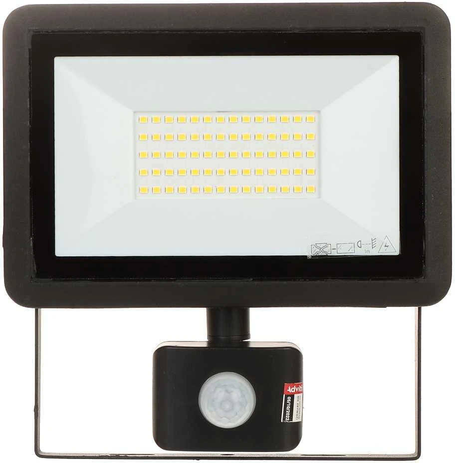 Orno FARO S LED prožektorius su PIR 50W, 4000lm, IP44, 4000K, aliuminis + stiklas