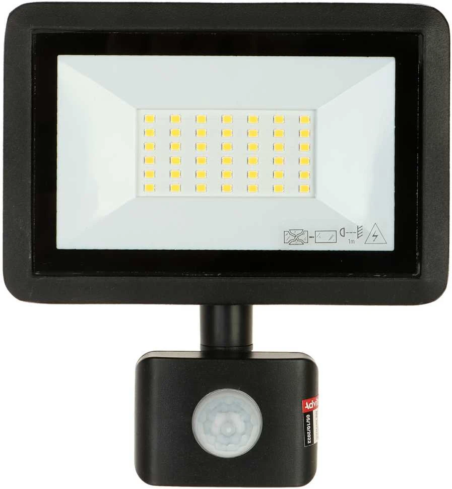 Orno FARO S LED prožektorius su PIR 30W, 2400lm, IP44, 4000K, aliuminis + stiklas