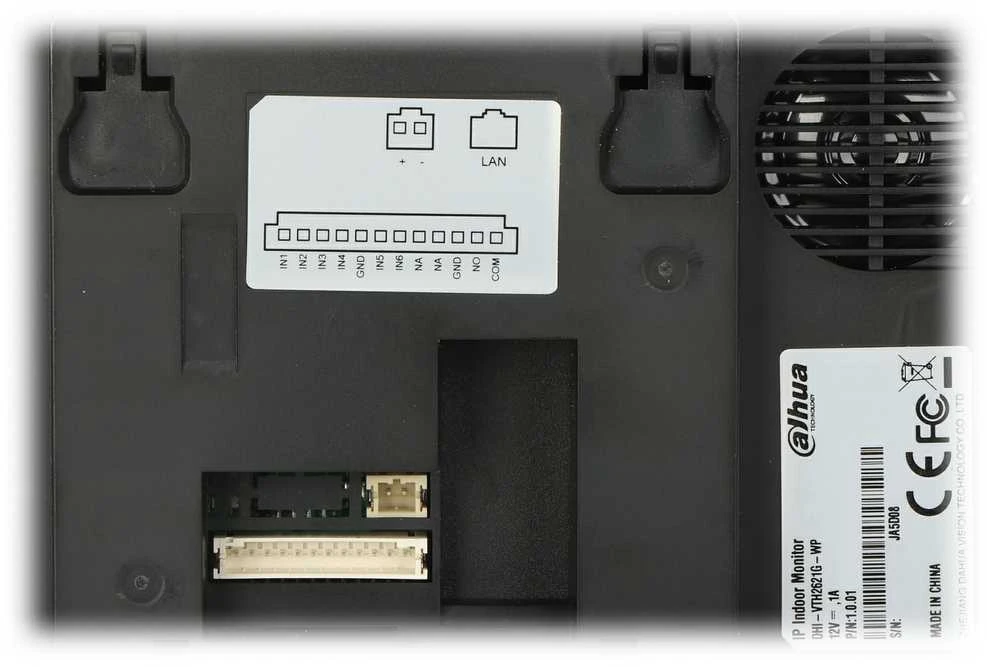 Dahua IP domofono monitorius 7 colių, PoE, veikia tik SIP protokolu, Wi-Fi, juodas