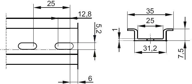 Dipol PERFORUOTAS MONTAŽINIS BĖGELIS A19-TS-35-C