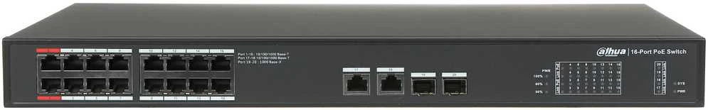 Šakotuvas PRAMONINIS SWITCH'AS POE PFS3220-16GT-240 16 PRIEVADŲ SFP DAHUA