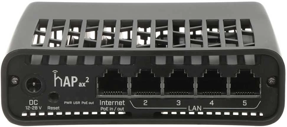„MikroTik C52iG-5HaxD2HaxD-TC“ – „hAP ax2“ | „MicroTick“ | „hAP ax2“ | C52iG-5HaxD2HaxD-TC | 802.11ax | 1200 Mbit/s (5 GHz) / 574 Mbit/s (2,4 GHz) Mbit/s | Ethernet LAN (RJ-45) jungtis 5 | Nėra mobiliojo plačiajuosčio ryšio | 0