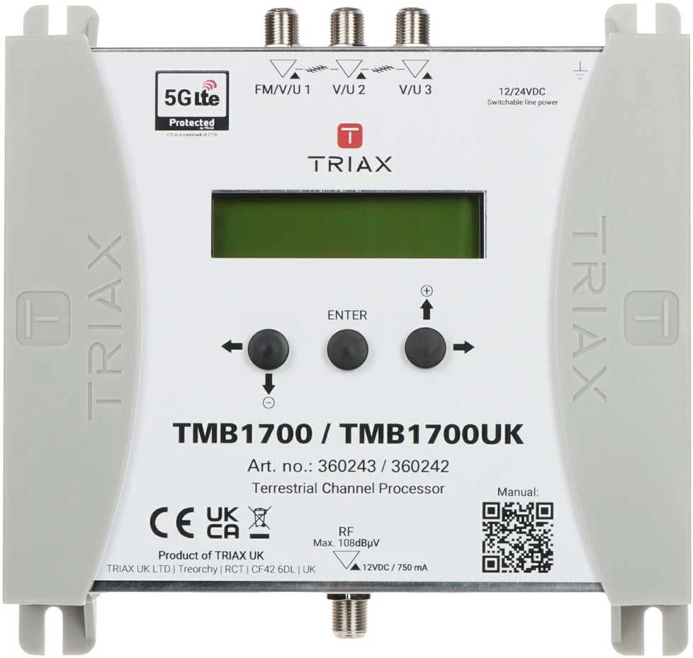 PROGRAMUOJAMAS Kelių juostų STIPRINTUVAS TMB-1700/TRIAX TRIAX