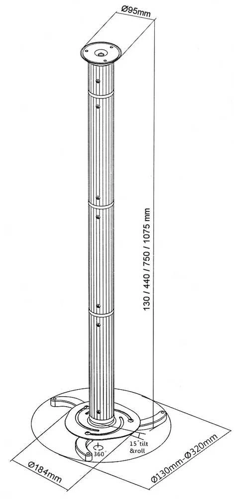 PROJEKTORIAUS LAIKIKLIS BRATECK-PRB-3