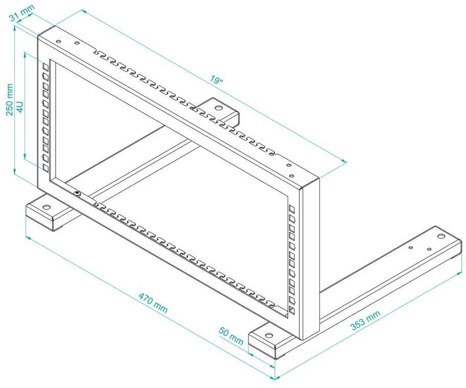 STOJAK RACK STR19-4U-B STALFLEX