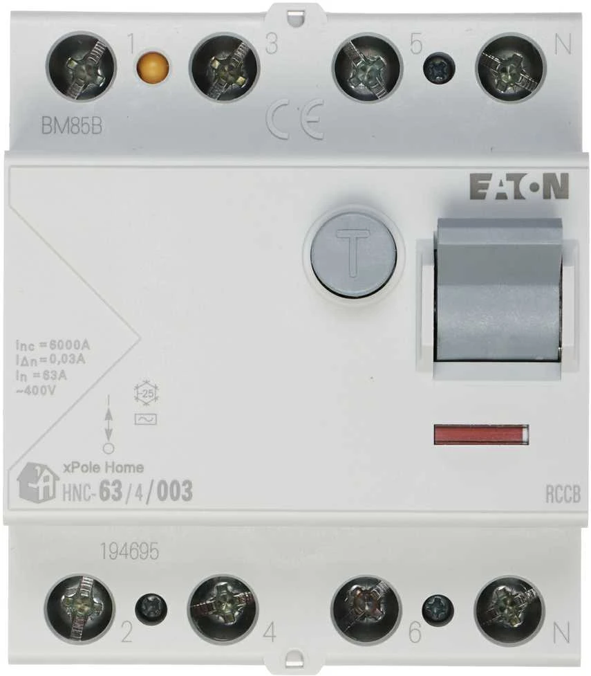 RCD JUNGILKLIS HNC-63/4/003 TRIFAZIS, AC TIPAS 30 mA 63 A EATON
