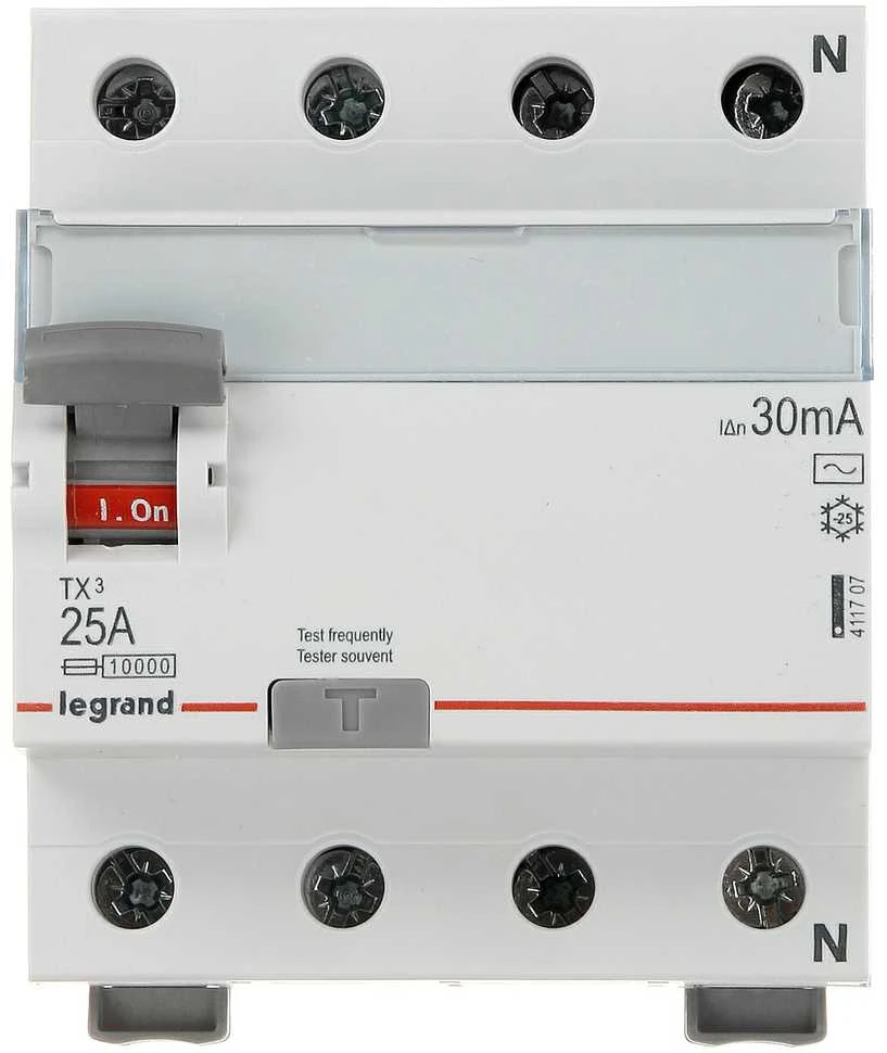 RCD JUNGILKLIS LE-411707 TRIFAZIS, AC TIPAS 30 mA 25 A LEGRAND