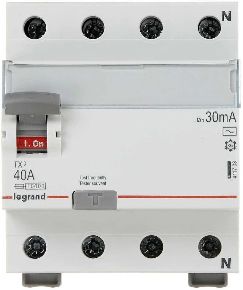 RCD JUNGILKLIS LE-411708 TRIFAZIS, AC TIPAS 30 mA 40 A LEGRAND