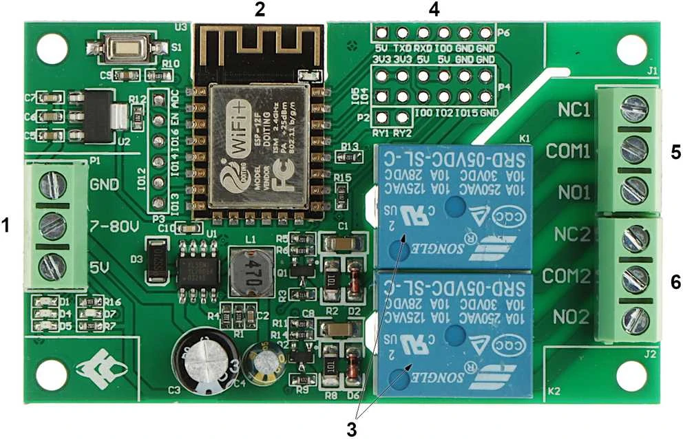 TST RELINIS MODULIS ESP12-2R-D8 Wi-Fi