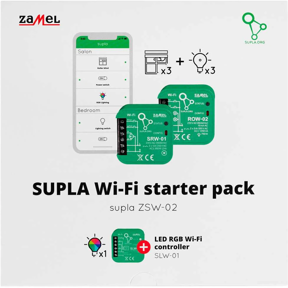 Zamel Supla ZSW-02 WiFi pradedančiojo valdymo rinkinys