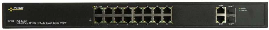 Šakotuvas SWITCH POE SF-116 16 PRIEVADŲ SFP PULSAR