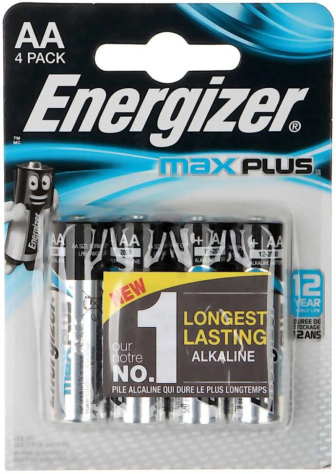 Vienkartinė Baterija - Energizer Max Plus AA Šarminė 4 Vnt.