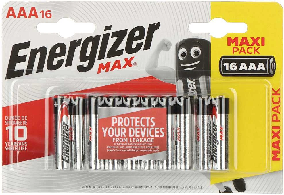 Energizer Max AAA baterijų pakuotė 16 vnt.