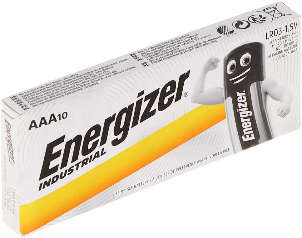 Energizer Industrial LR03 AAA Alkaline Elementai 10 Vnt