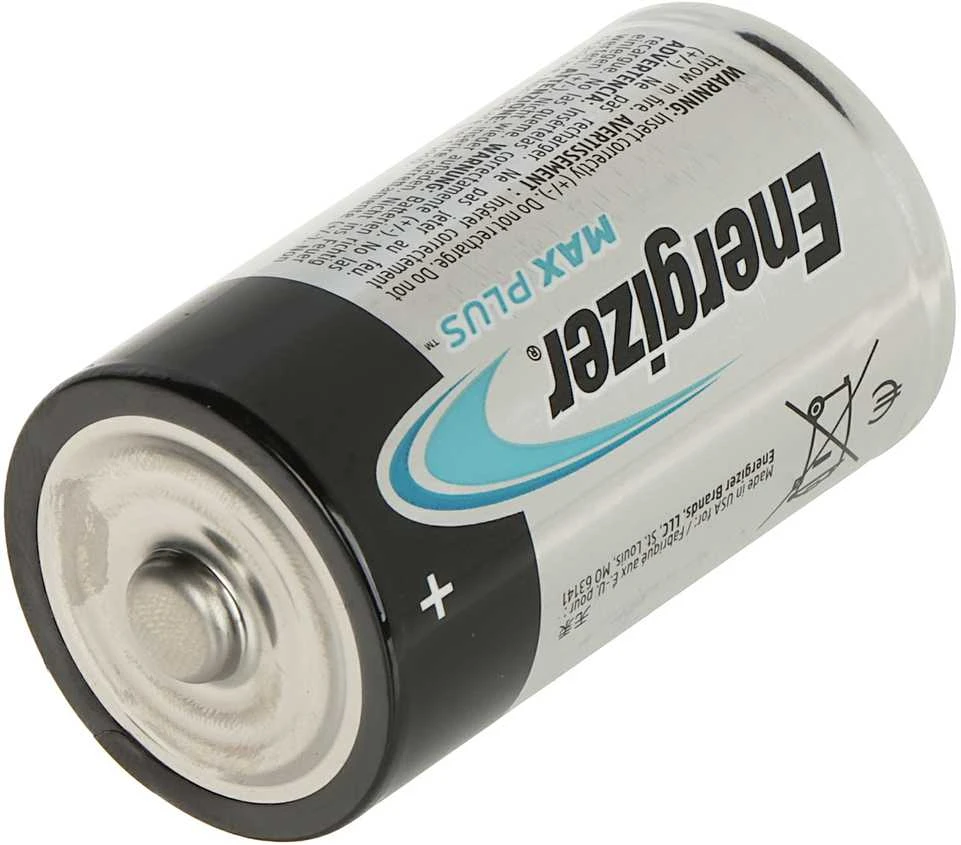 Energizer D tipo šarminė baterija, kampinis vaizdas