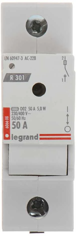 SAUGIKLIŲ IŠJUNGIKLIAI LE-606608 VIENFAZIS 50 A D02 LEGRAND