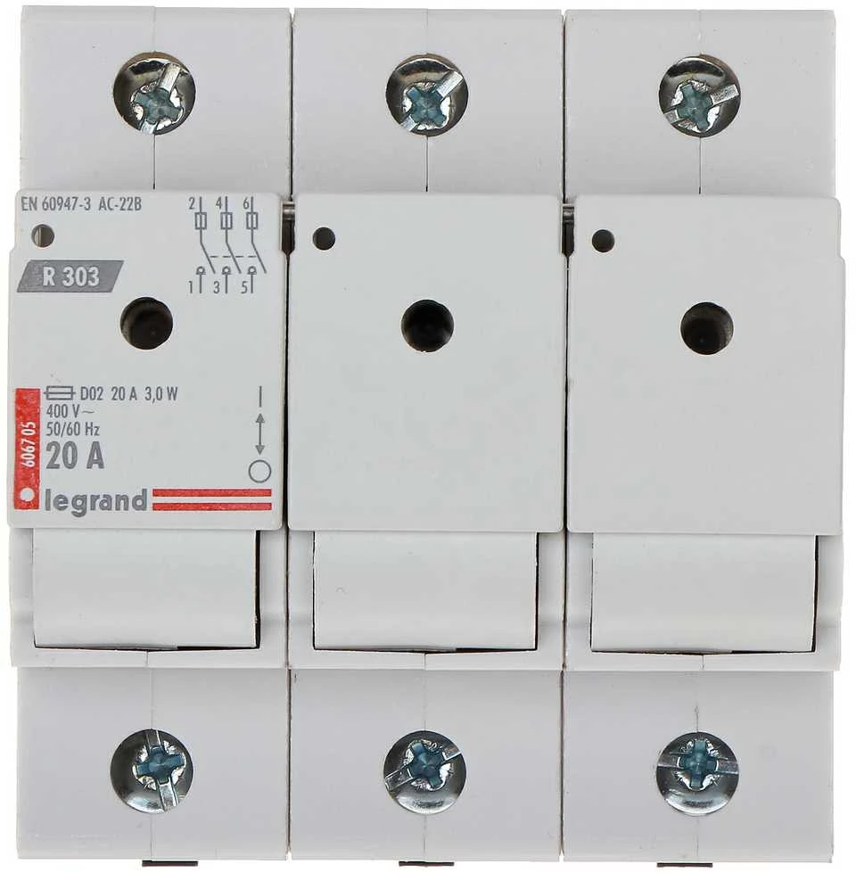 SAUGIKLIŲ IŠJUNGIKLIAI LE-606705 TRIFAZIS 20 A D02 LEGRAND