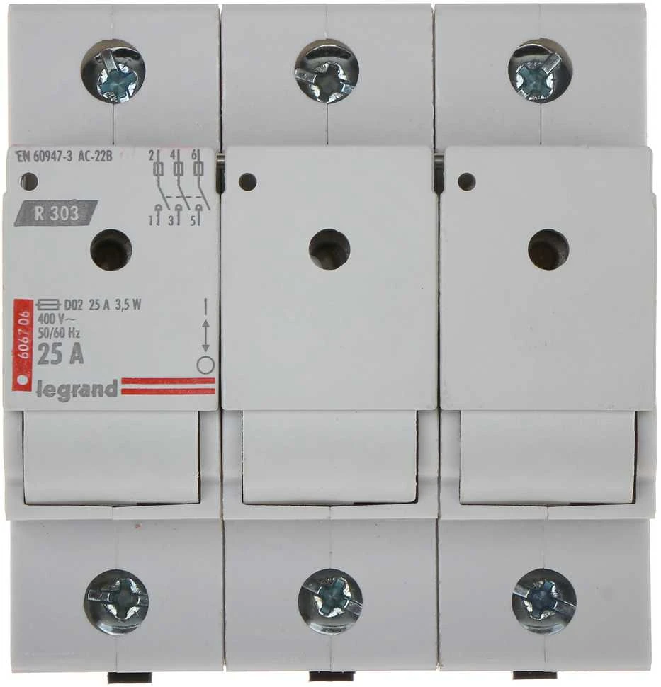 SAUGIKLIŲ IŠJUNGIKLIAI LE-606706 TRIFAZIS 25 A D02 LEGRAND