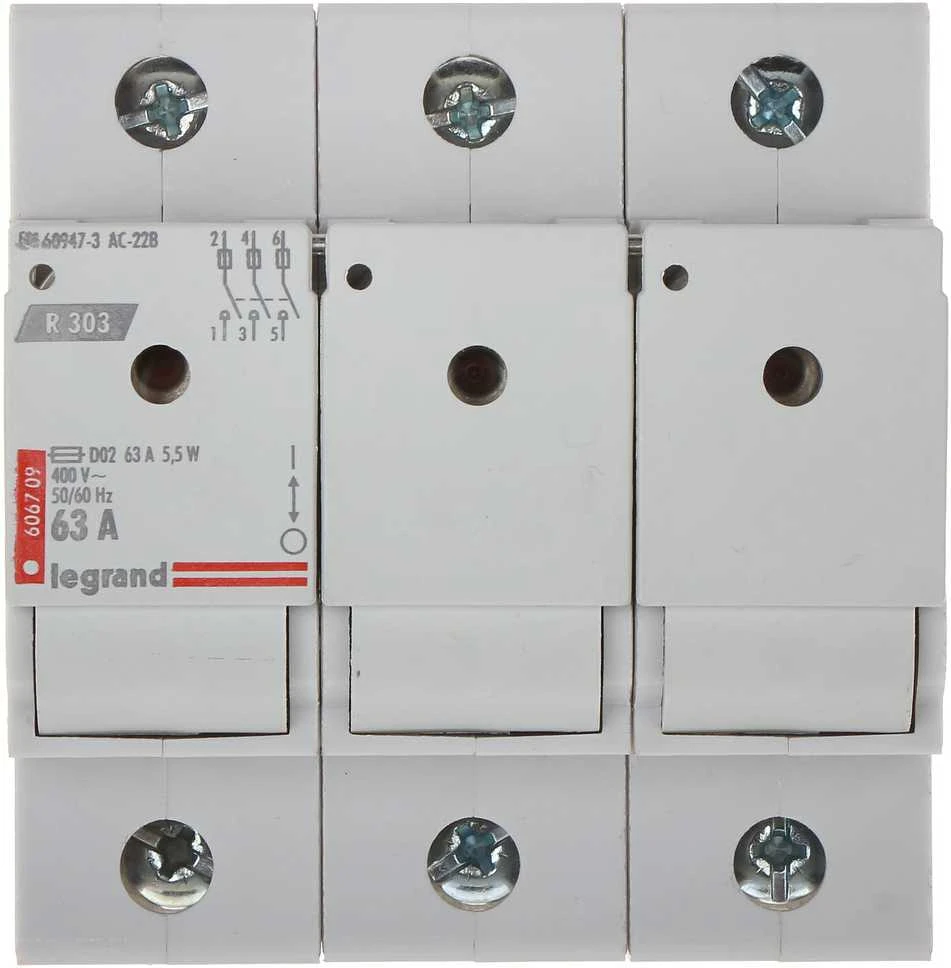 SAUGIKLIŲ IŠJUNGIKLIAI LE-606709 TRIFAZIS 63 A D02 LEGRAND