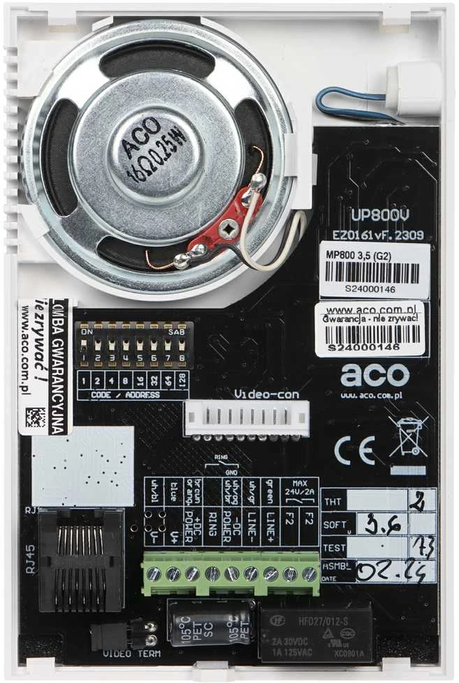 Carruzzo ACO MP800 G2 spalva. paroda. 3.5 su jutiklinėmis funkcijų piktogramomis