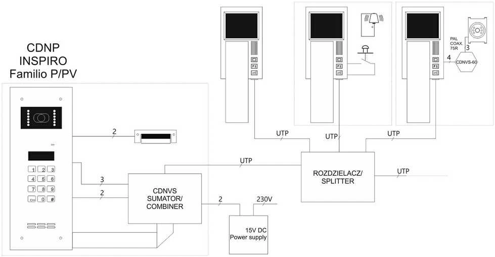ACO INS-MPR 4" INSPIRO monitorius – skaitmeninis spalvotas vaizdo telefonspynės monitorius