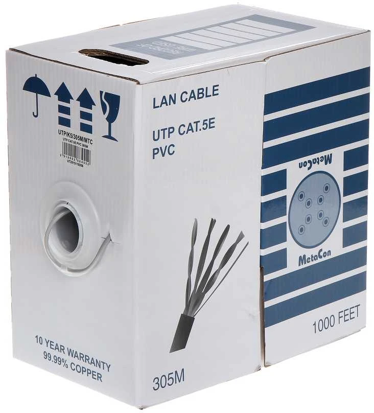 Metacon Tinklo kabelis UTP 1m be antgalių Cat5e, skirtas patalpoms, varinis