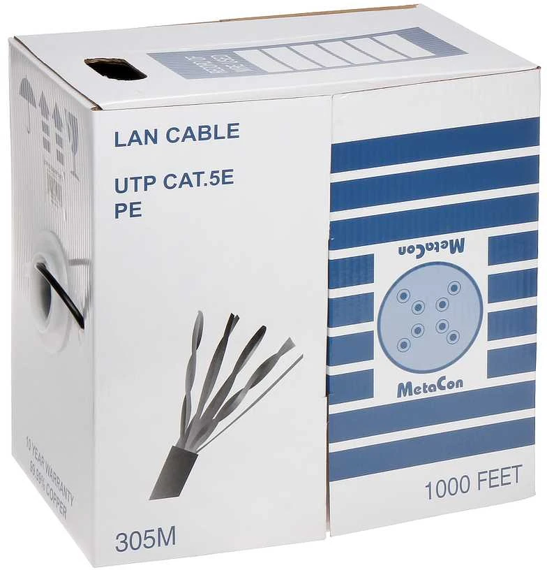 Metacon Tinklo kabelis UTP 1m be antgalių Cat5e, tinkamas lauko sąlygoms, varinis