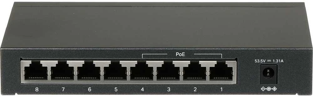 Šakotuvas TP-LINK 8 prievadų PoE jungiklis 4 PoE prievadai