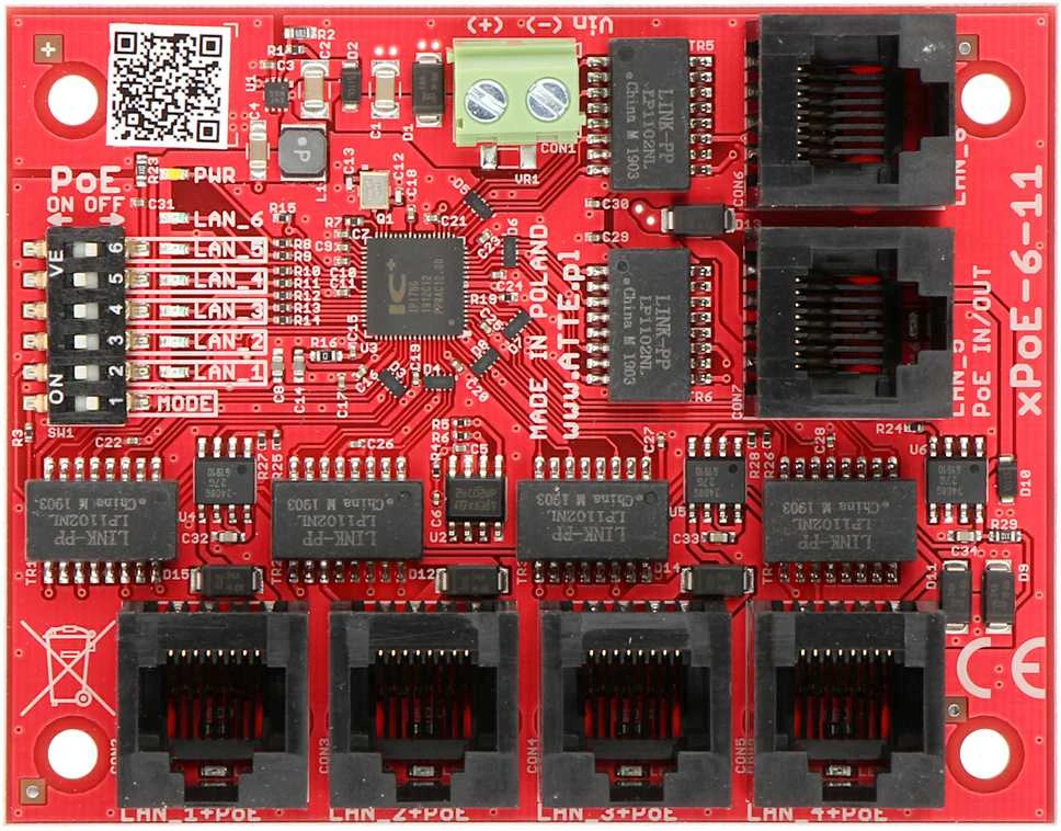 Šakotuvas SWITCH POE XPOE-6-11-OF 5 PRIEVADŲ ATTE