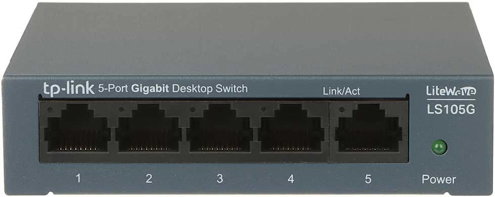 Šakotuvas TP-LINK LiteWave 5 prievadų gigabito darbalaukio komutatorius su 5 gigabito RJ45 prievadais, plieniniame korpuse