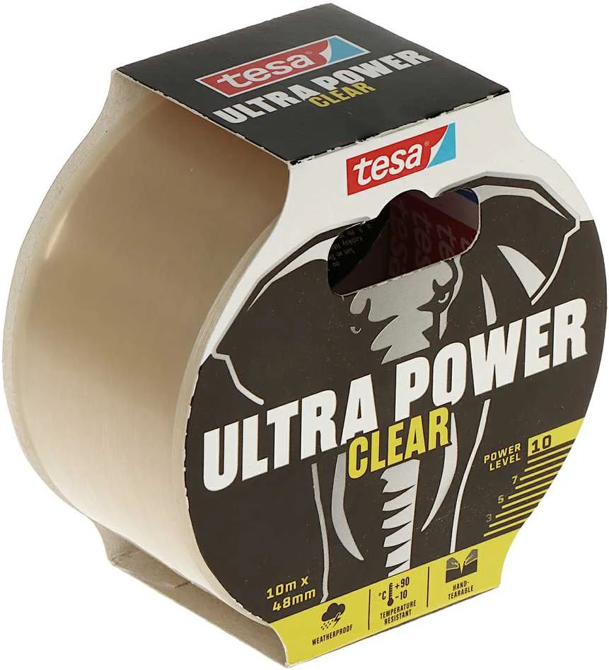 Lipnioji juostelė TESA ULTRA POWER CLEAR 56496, 10 m × 48 mm