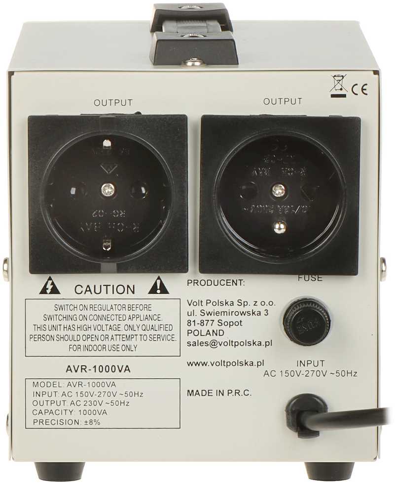 Įtampos stabilizatorius Volt Polska 5AVR1000SE AVR 1000VA SE